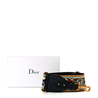 Christian Dior Canvas Embroidered Studded Bohemian Shoulder Strap Yellow 5 of 5