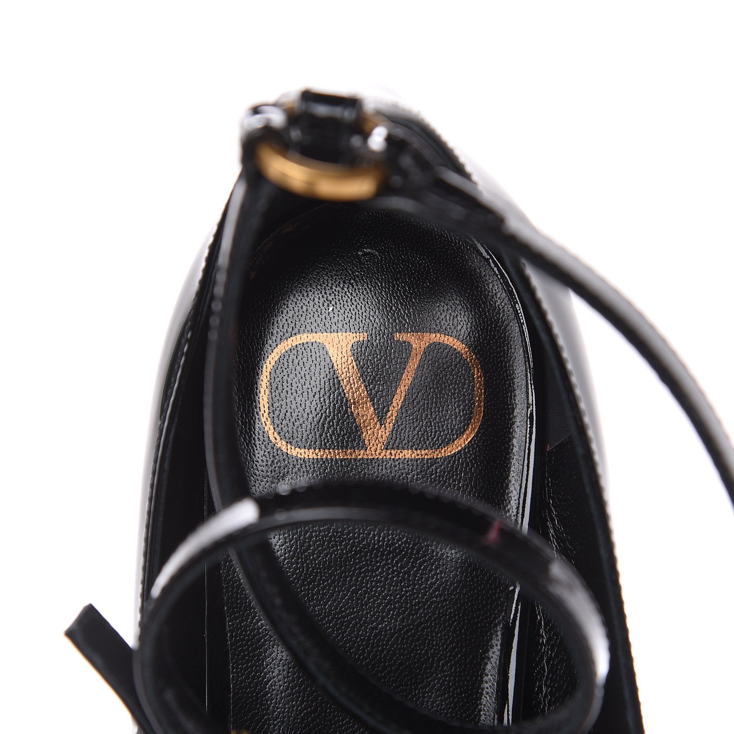 Valentino Garavani Patent Ankle Strap Ballerina Flats 36.5 Black 8 of 10