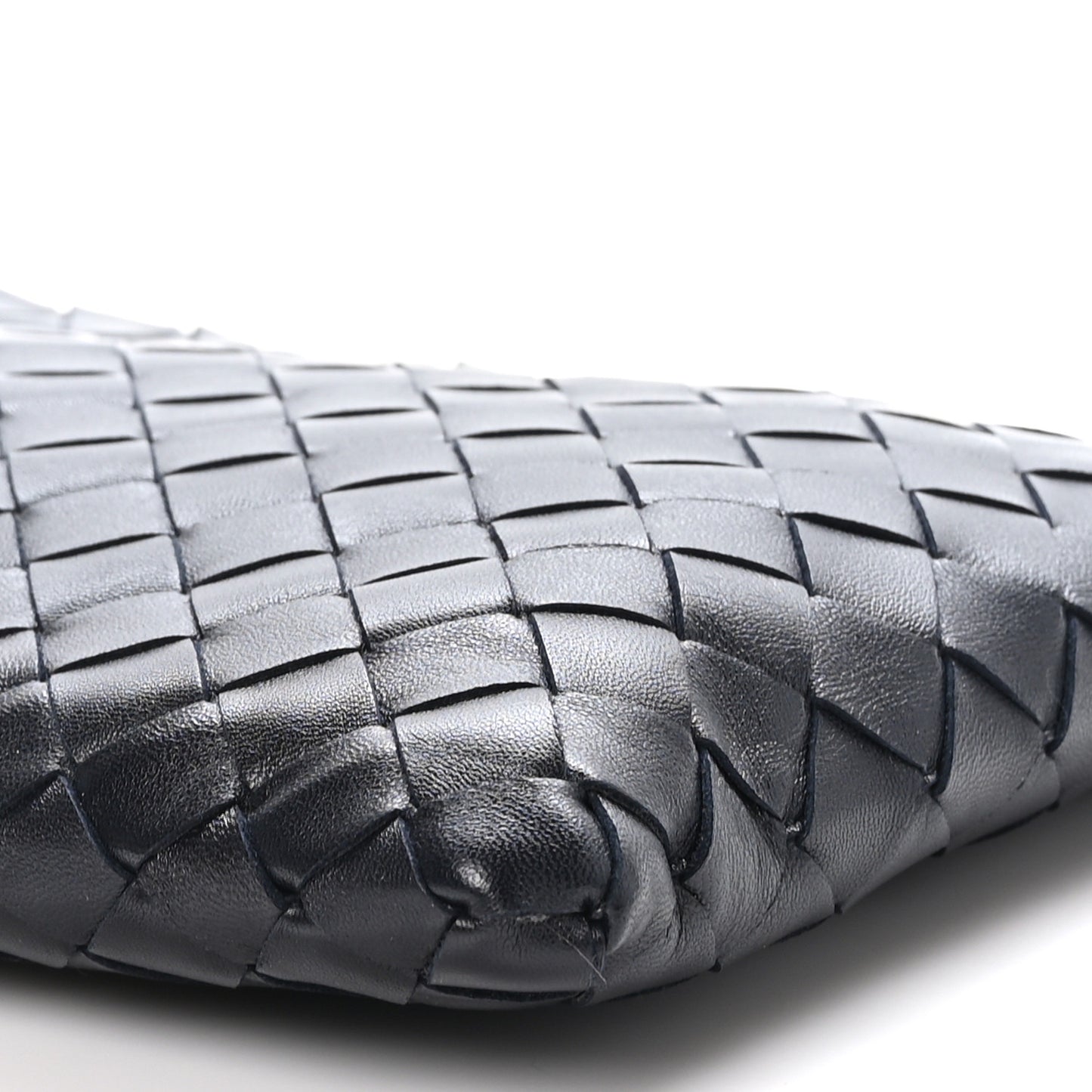 Nappa Intrecciato Medium Zip Pouch Black