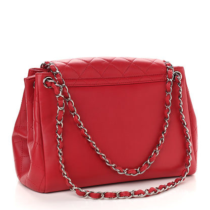 Chanel Lambskin Quilted CC Accordion Shopping Bag Red 3 of 10