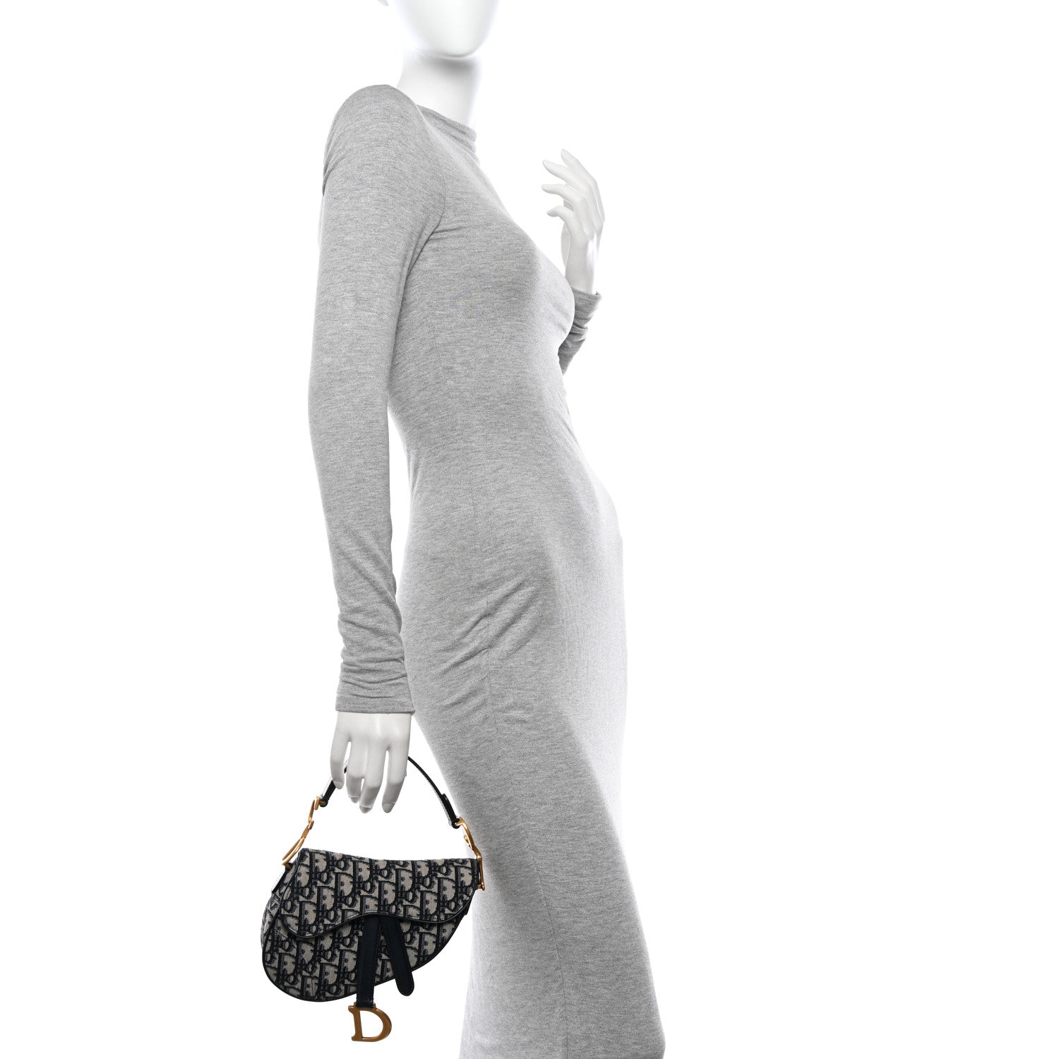 Christian Dior Oblique Mini Saddle Bag Blue 2 of 12