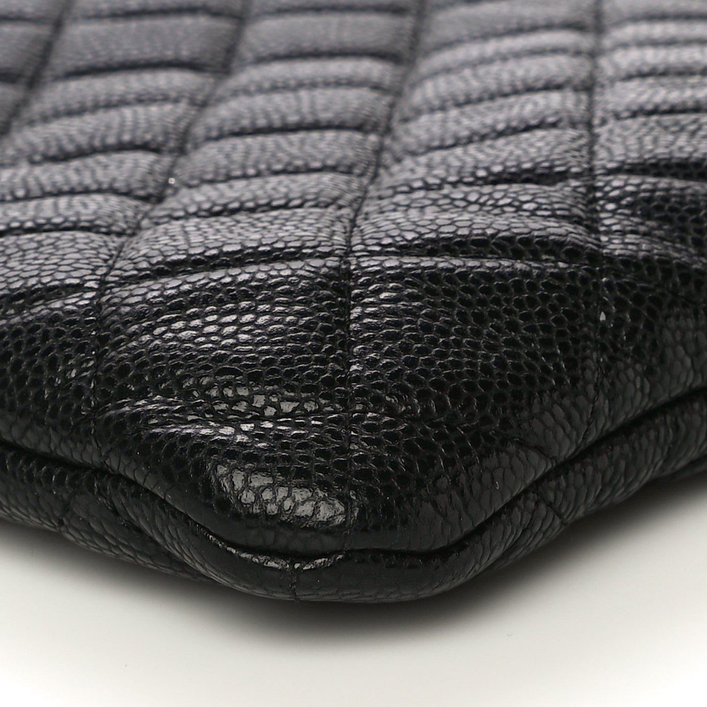 Caviar Quilted Large Cosmetic Case Black