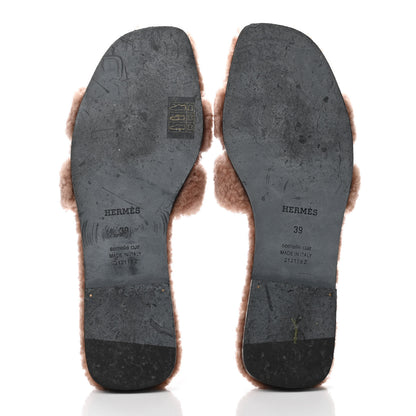 Hermes Woolskin Oran Sandals 39 Rose Aube 4 of 4