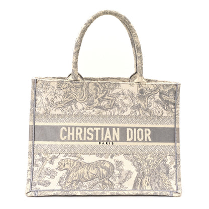 Christian Dior Canvas Embroidered Medium Dioriviera Toile De Jouy Book Tote Gray 1 of 12