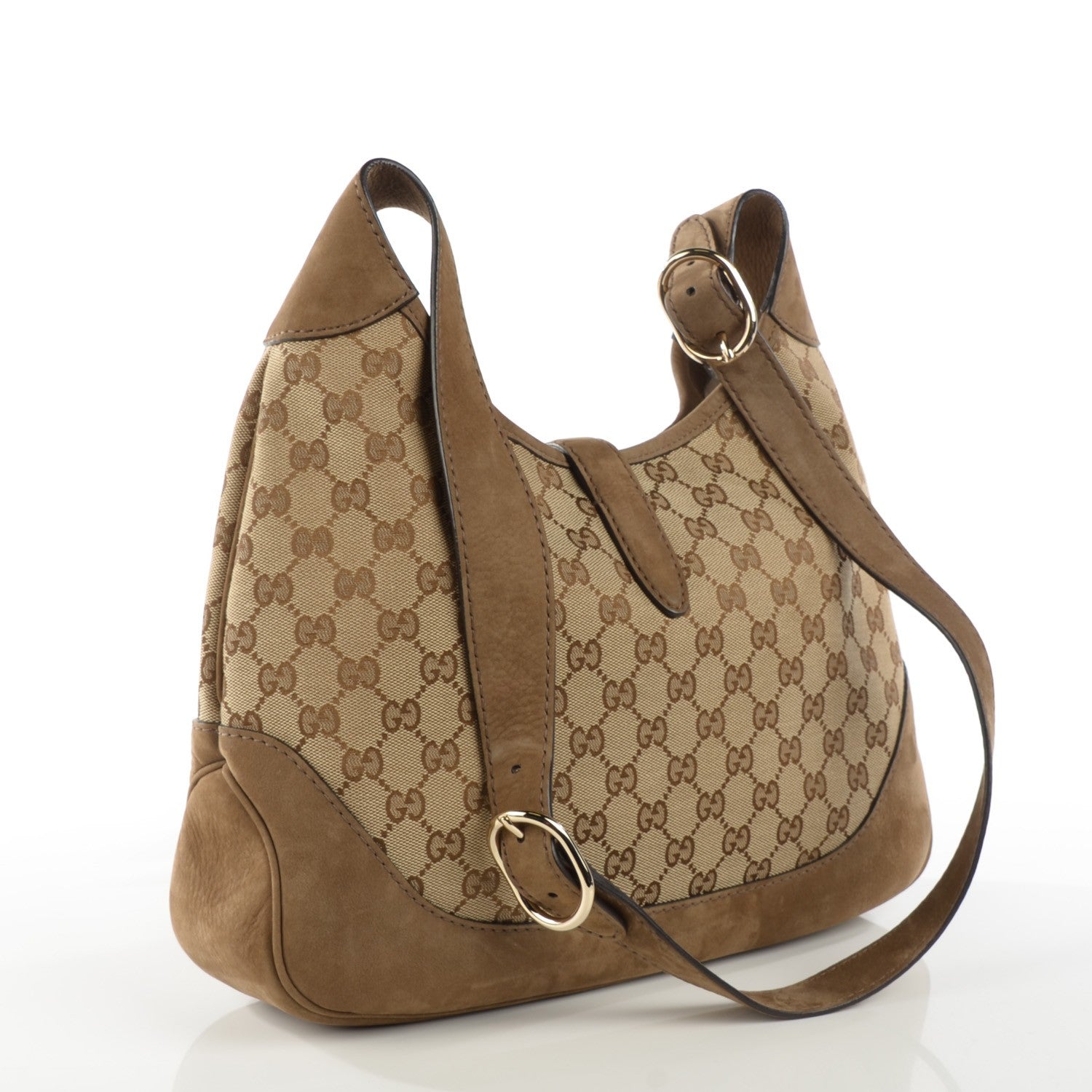 Gucci Monogram Web Medium Jackie O Hobo Brown 3 of 7