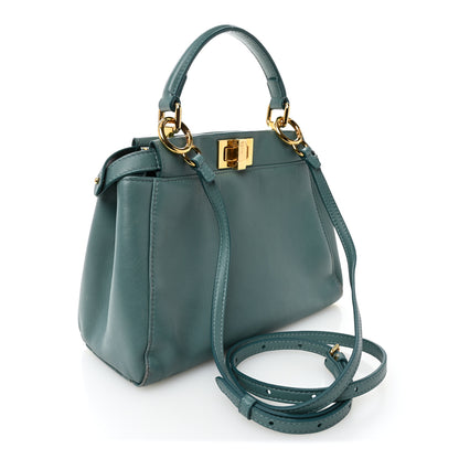 Fendi Nappa Mini Peekaboo Iconic Satchel Pound 3 of 13