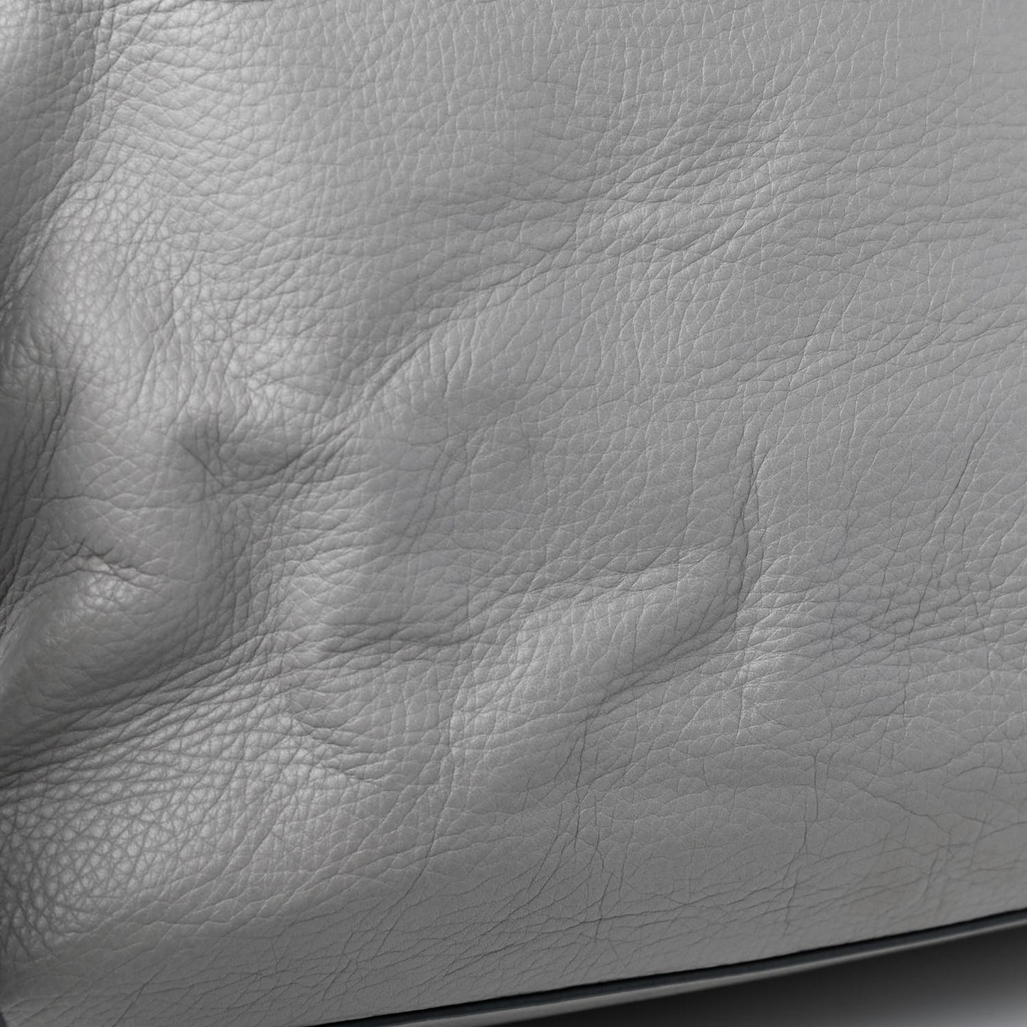Grained Calfskin Medium Pandora Pure Flap Bag Pearl Grey