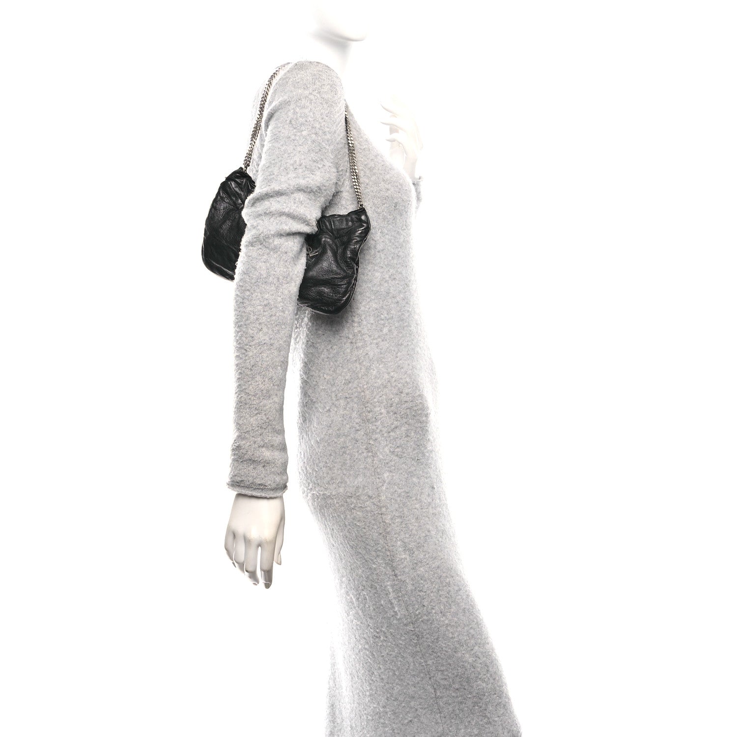 Saint Laurent Calfskin Pac Ruched Hobo Black 2 of 10