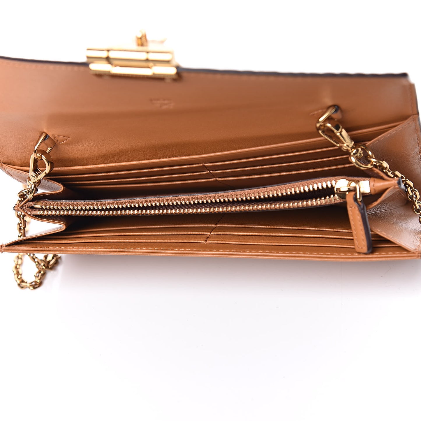 Visetos Large Patricia Wallet On Chain Cognac
