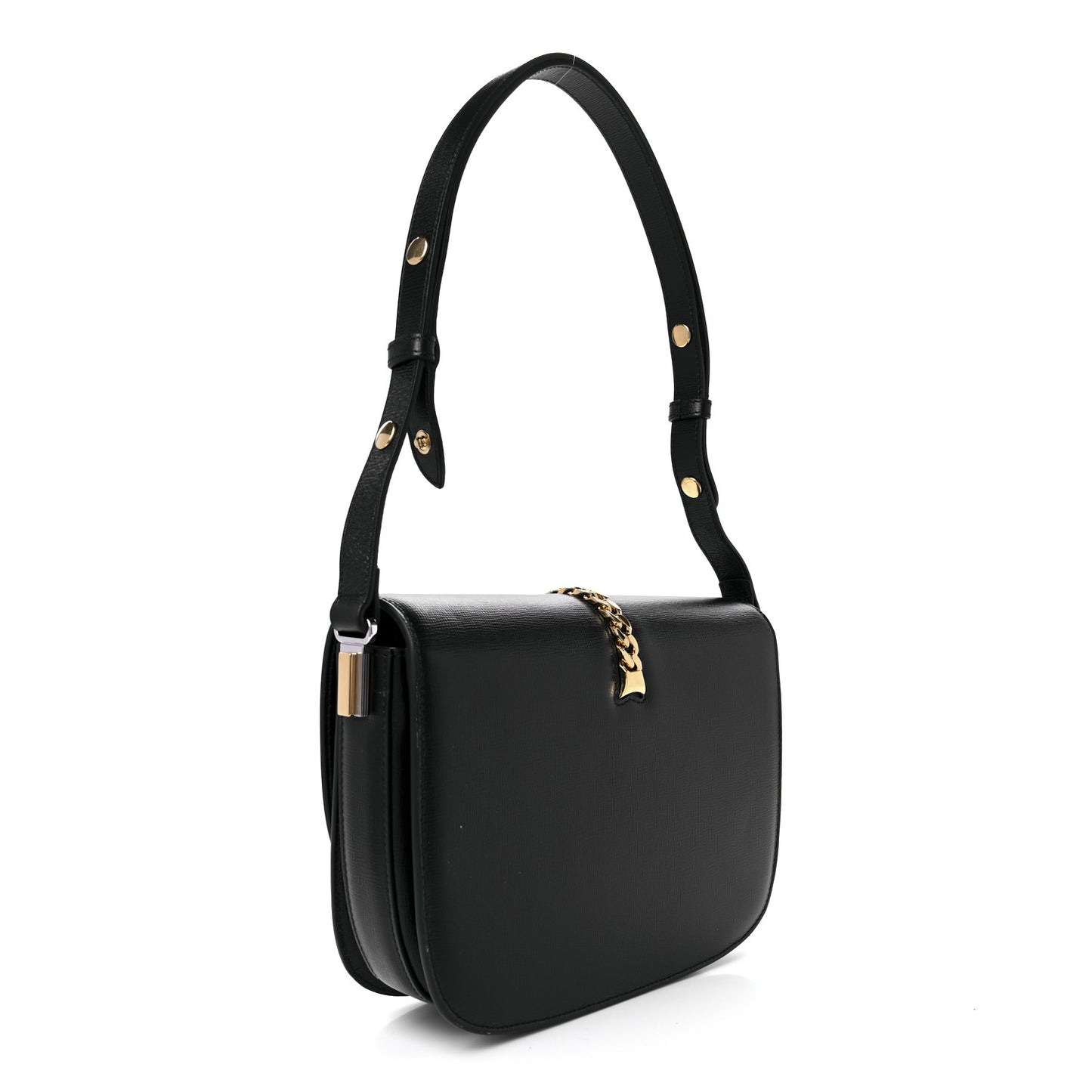 Azalea Calfskin Small Sylvie 1969 Flap Messenger Bag Black