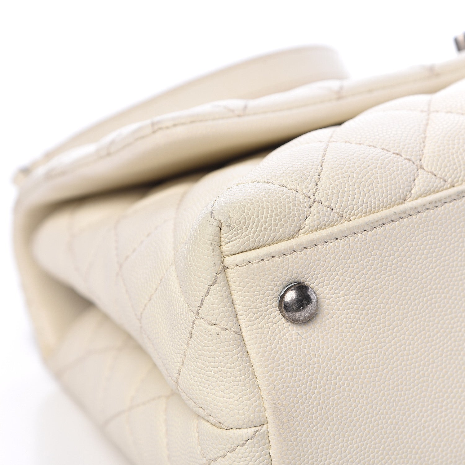 Chanel Caviar Lizard Quilted Small Coco Handle Flap Ivory 8 of 15