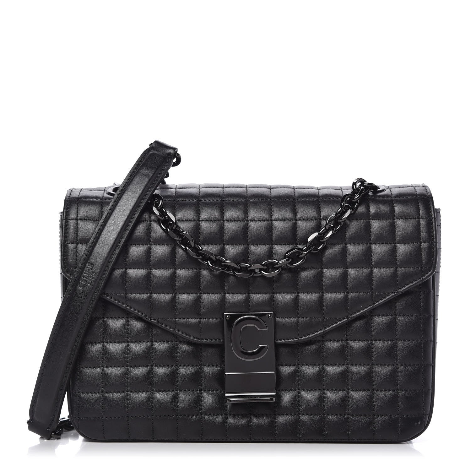 Celine Calfskin Quilted Medium C Bag Black 1 of 10