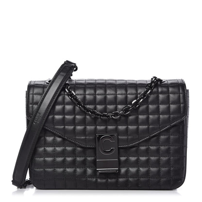 Celine Calfskin Quilted Medium C Bag Black 1 of 10