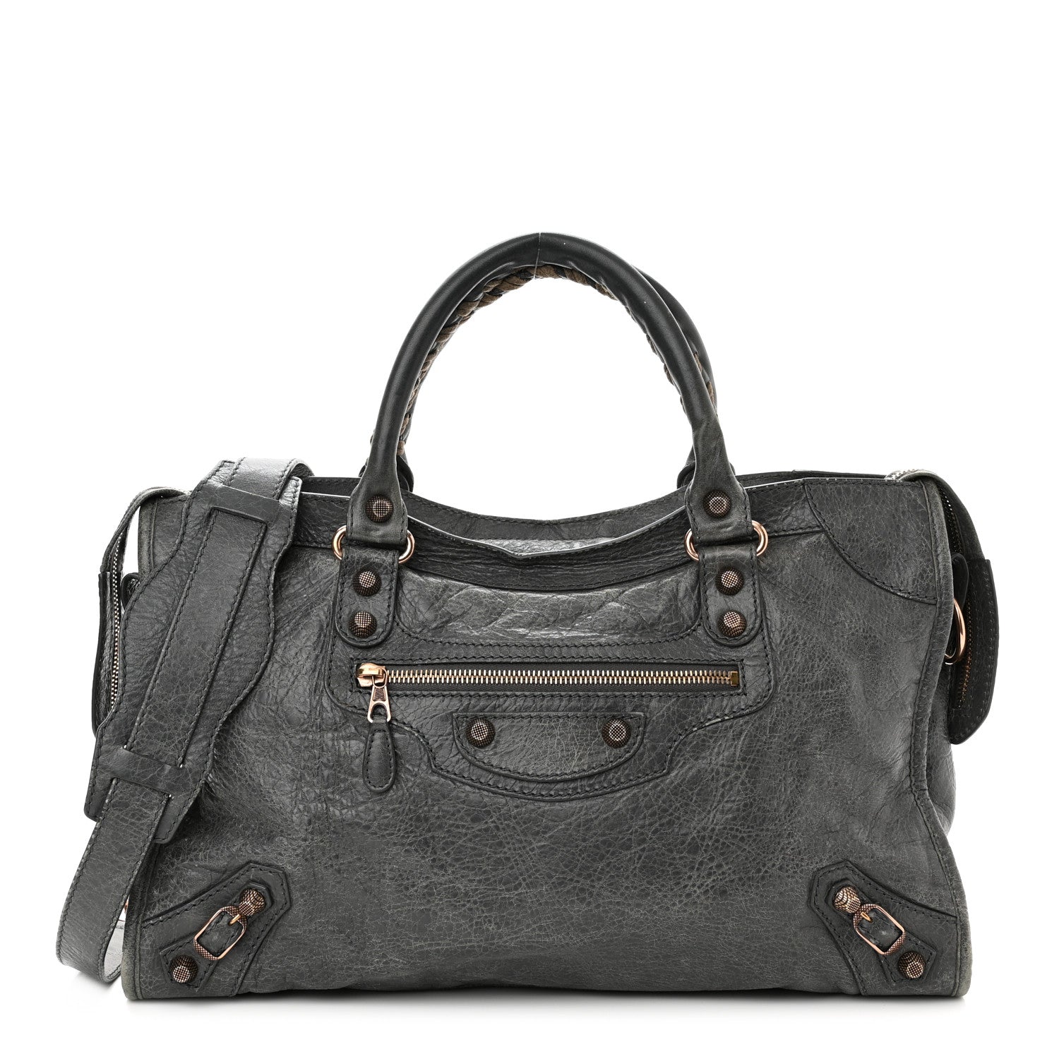 Balenciaga Agneau Giant 12 Rose Gold Hardware City Gris Tarmac Malachite 1 of 13