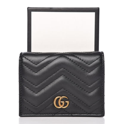Gucci Calfskin Matelasse GG Marmont Card Case Wallet Black 10 of 10
