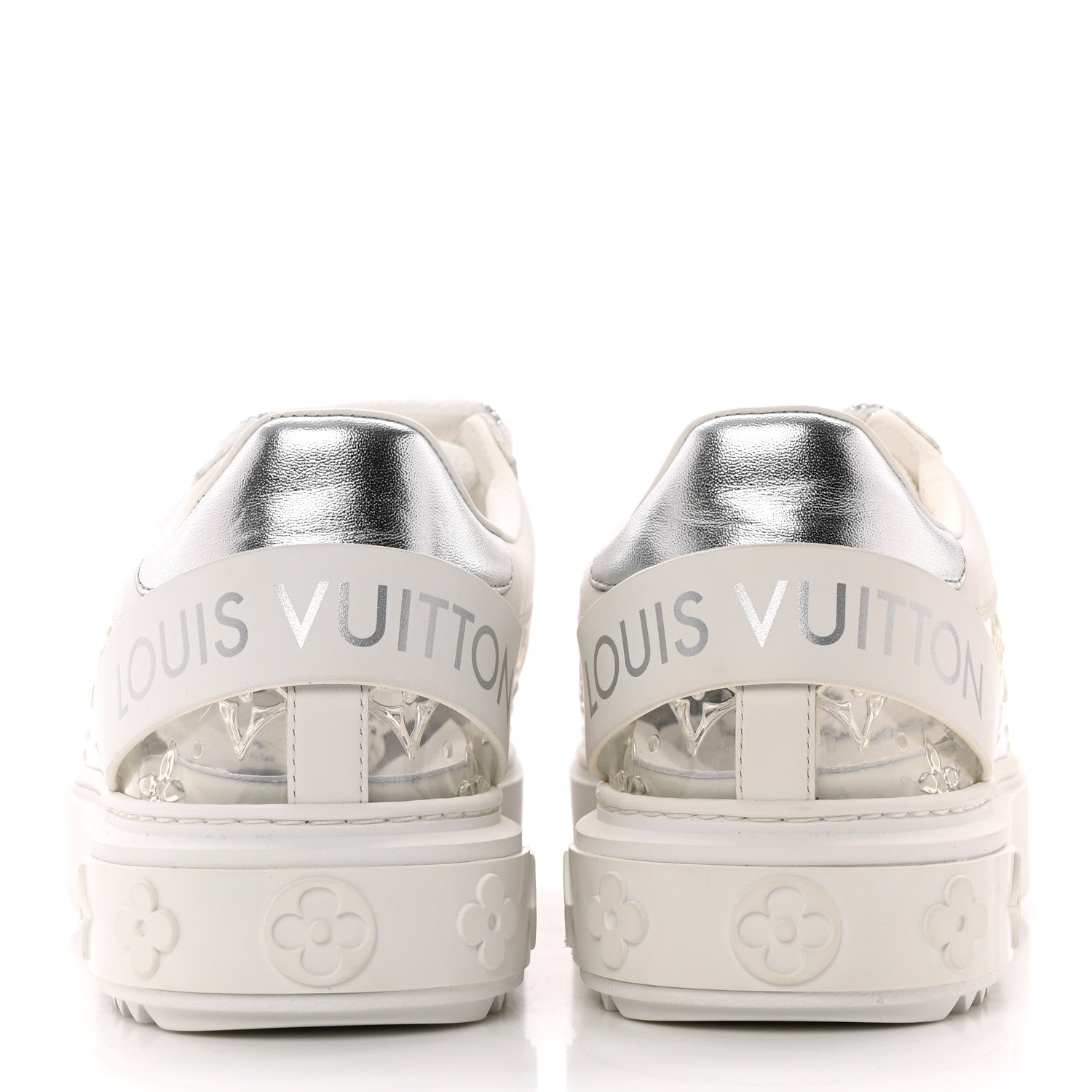 Louis Vuitton Monogram PVC Time Out Sneakers 38 Silver 5 of 10
