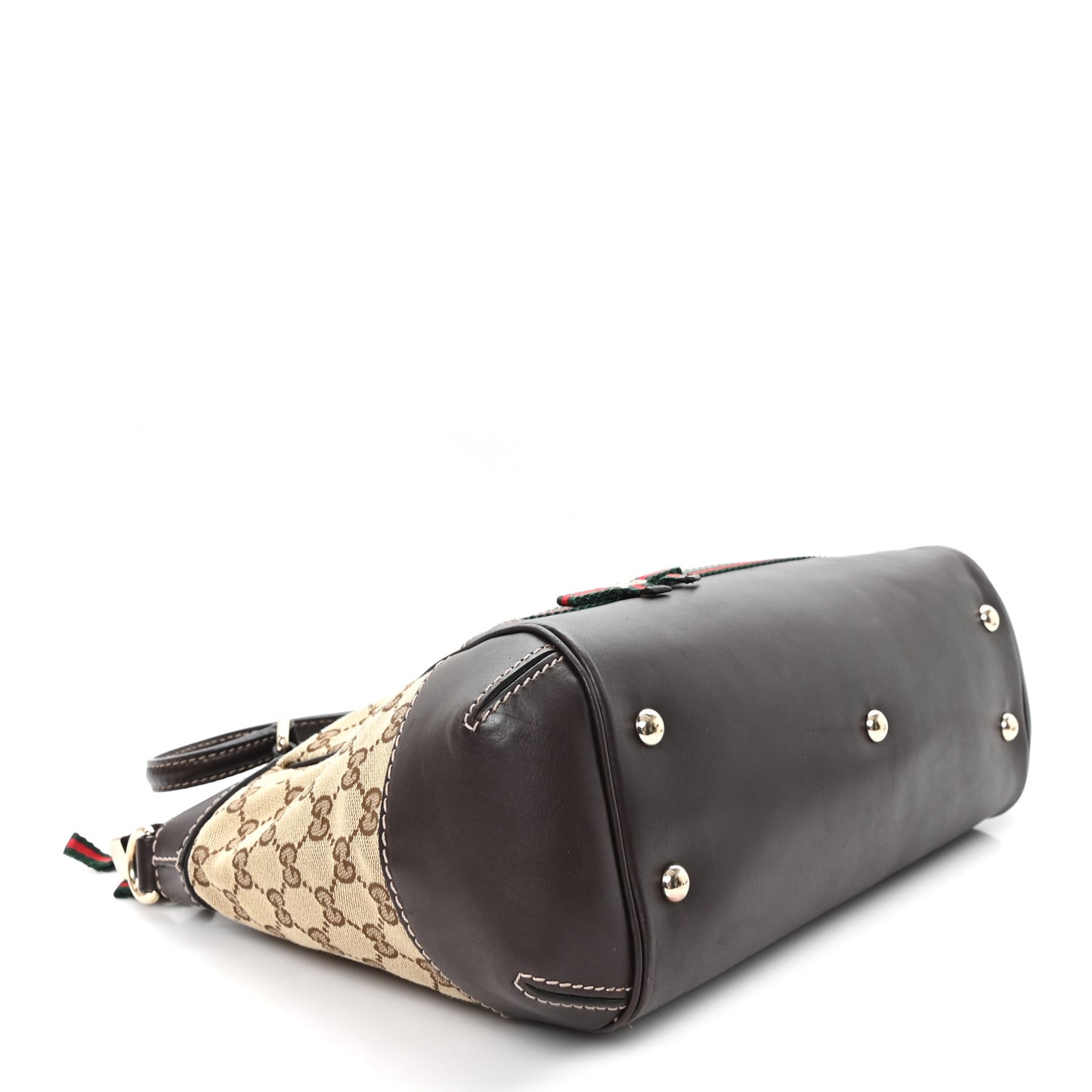Monogram Web Mayfair Top Handle Satchel Dark Brown