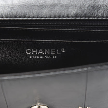 Chanel Glazed Calfskin Grommet Embellished Mini Airline Rectangular Flap Black 6 of 9