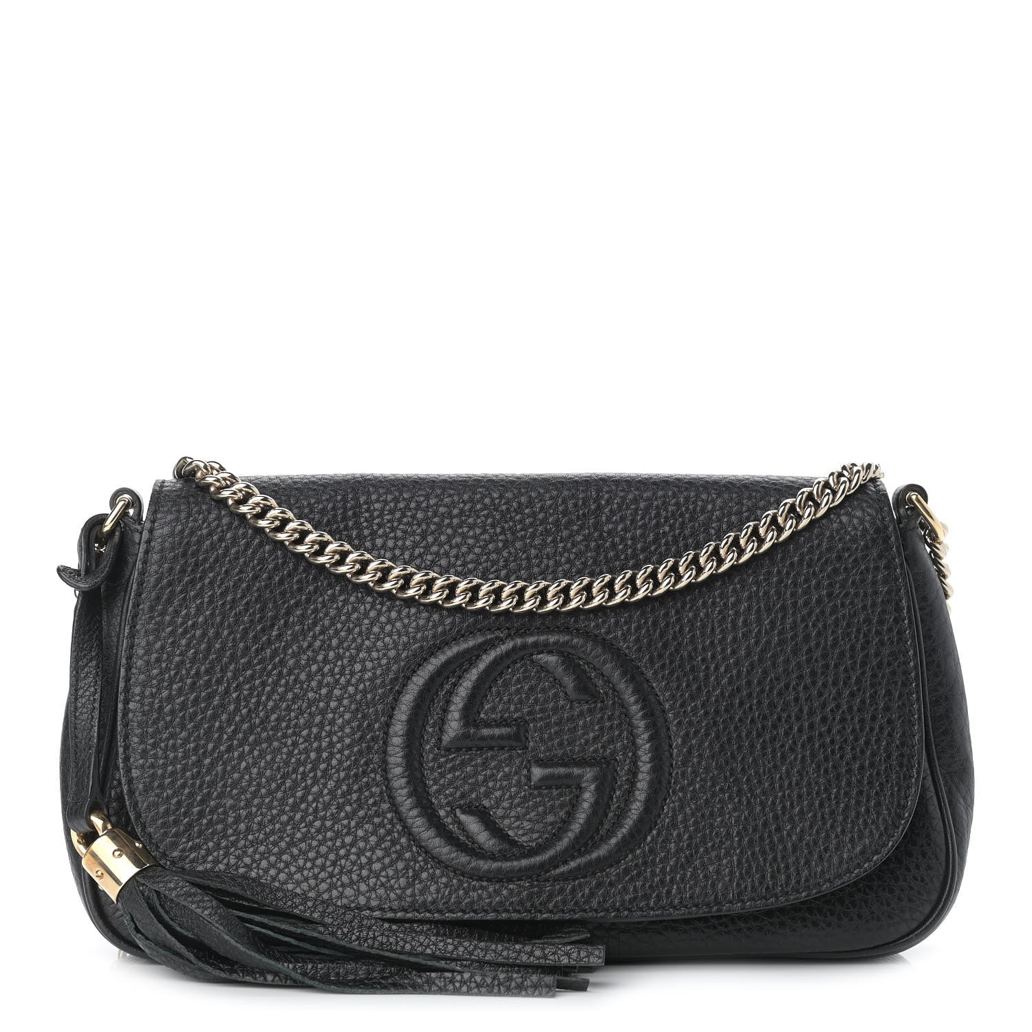 Gucci Pebbled Calfskin Medium Soho Flap Crossbody Black 1 of 11