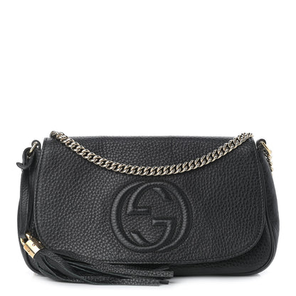 Gucci Pebbled Calfskin Medium Soho Flap Crossbody Black 1 of 11