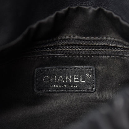 Chanel Crumpled Caviar Quilted Maxi Elastic Flap Black 8 of 10