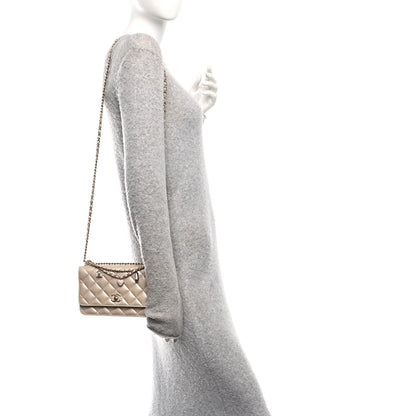 Chanel Pearly Lambskin Quilted Charms Wallet On Chain WOC Beige 2 of 12
