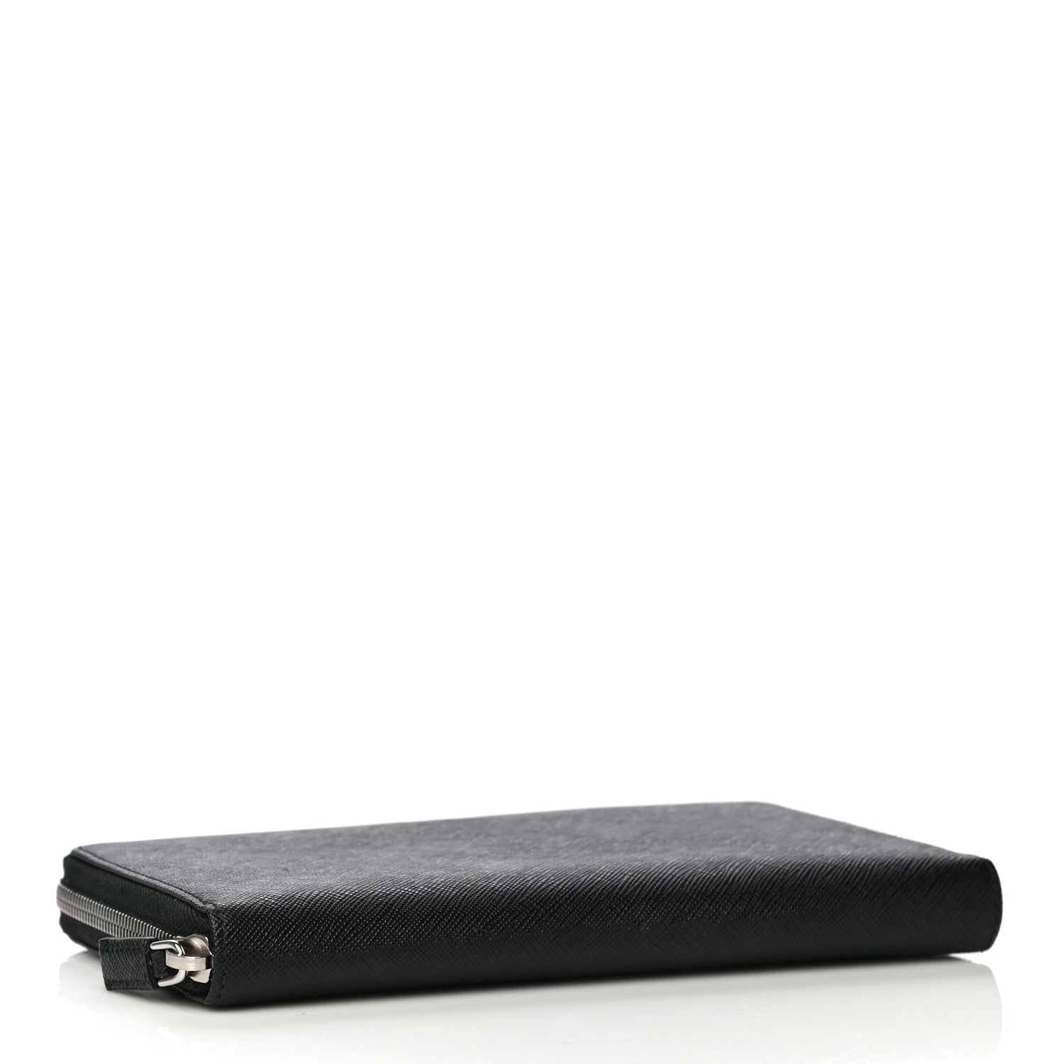 Prada Saffiano Large Zip Around Travel Wallet Black 8 of 20