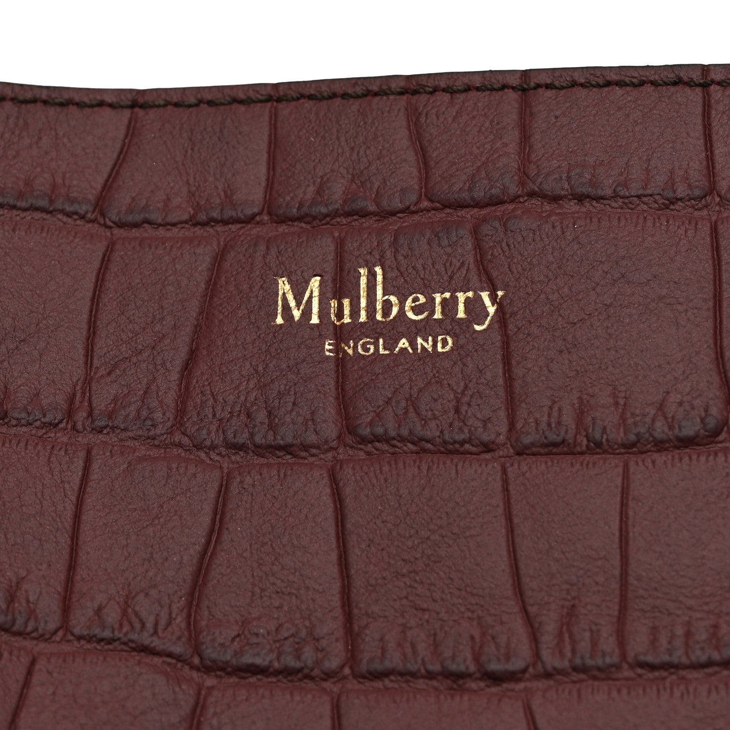 Mulberry Crocodile Embossed Matte Calfskin Millie Tote Burgundy 7 of 10
