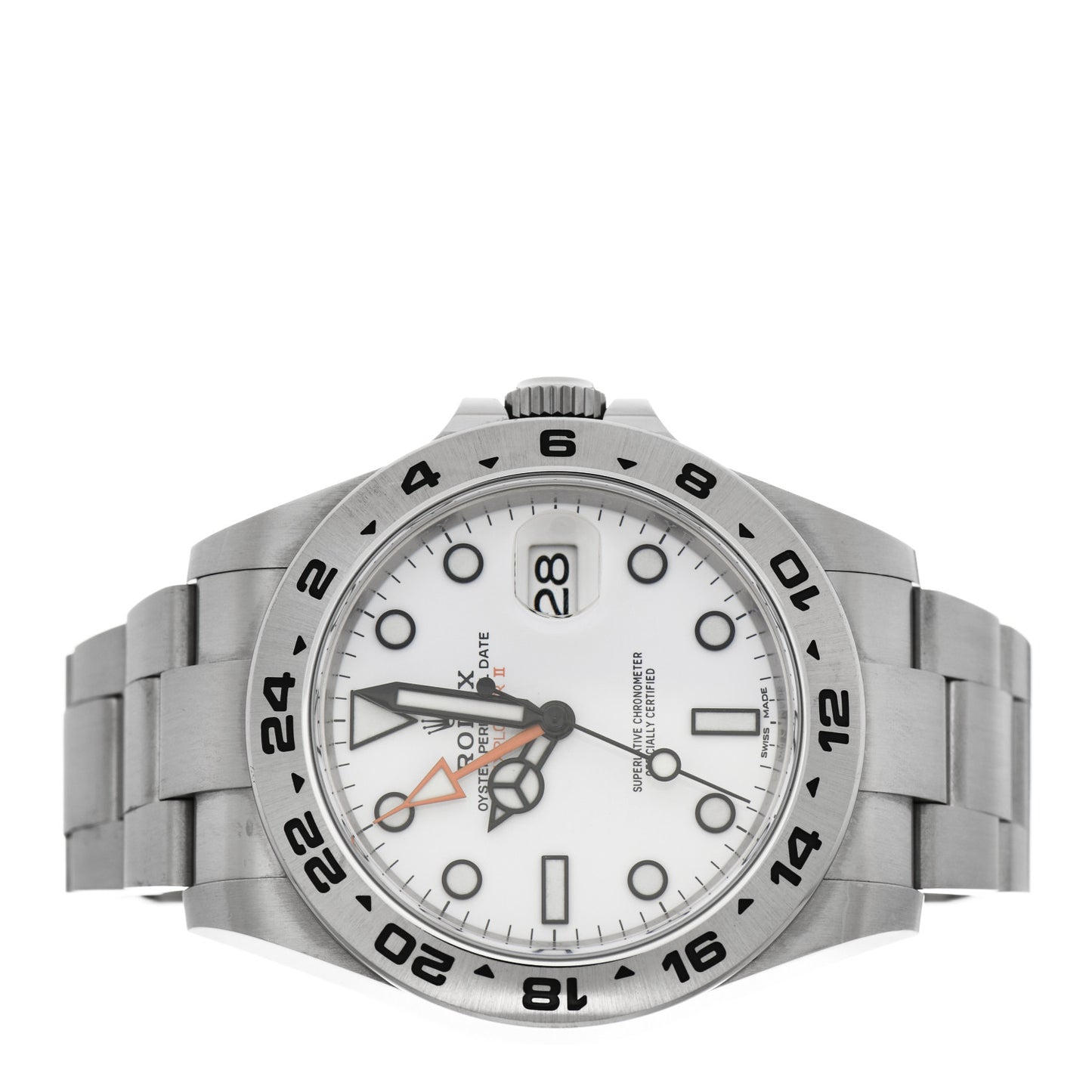 Stainless Steel 42mm Oyster Perpetual Date Explorer II Watch White 216570