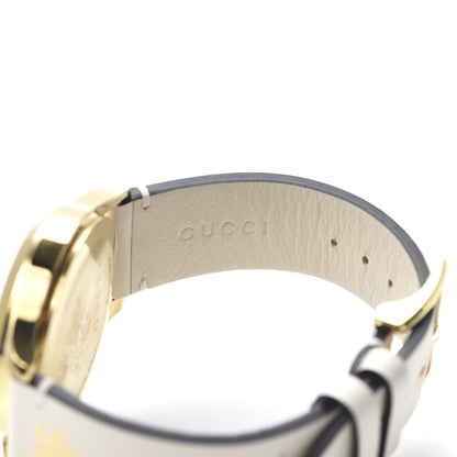 Gucci Stainless Steel Calfskin 38mm G-Timeless Bee Star Quartz Watch White 8 of 9