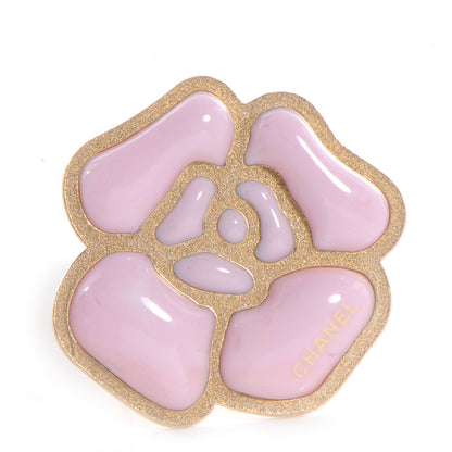 Chanel Enamel Camellia Ring 6.5 Pink Gold 1 of 6