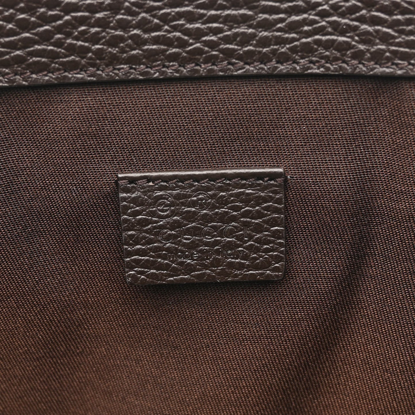 Monogram Dollar Calfskin O Drawstring Backpack Beige Ebony Testa di Moro Dark Chocolate