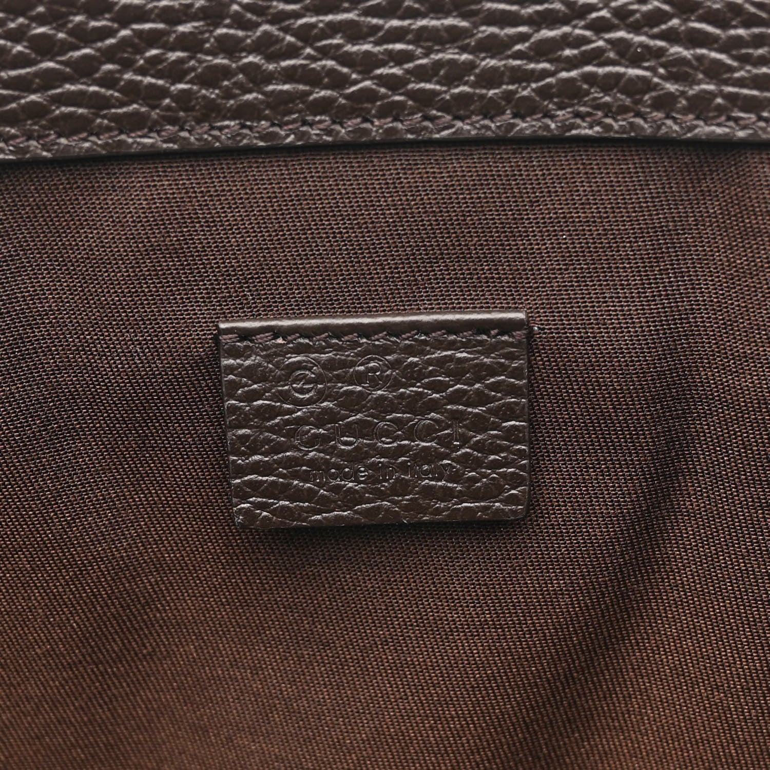 Gucci Monogram Dollar Calfskin O Drawstring Backpack Beige Ebony Testa di Moro Dark Chocolate 6 of 10