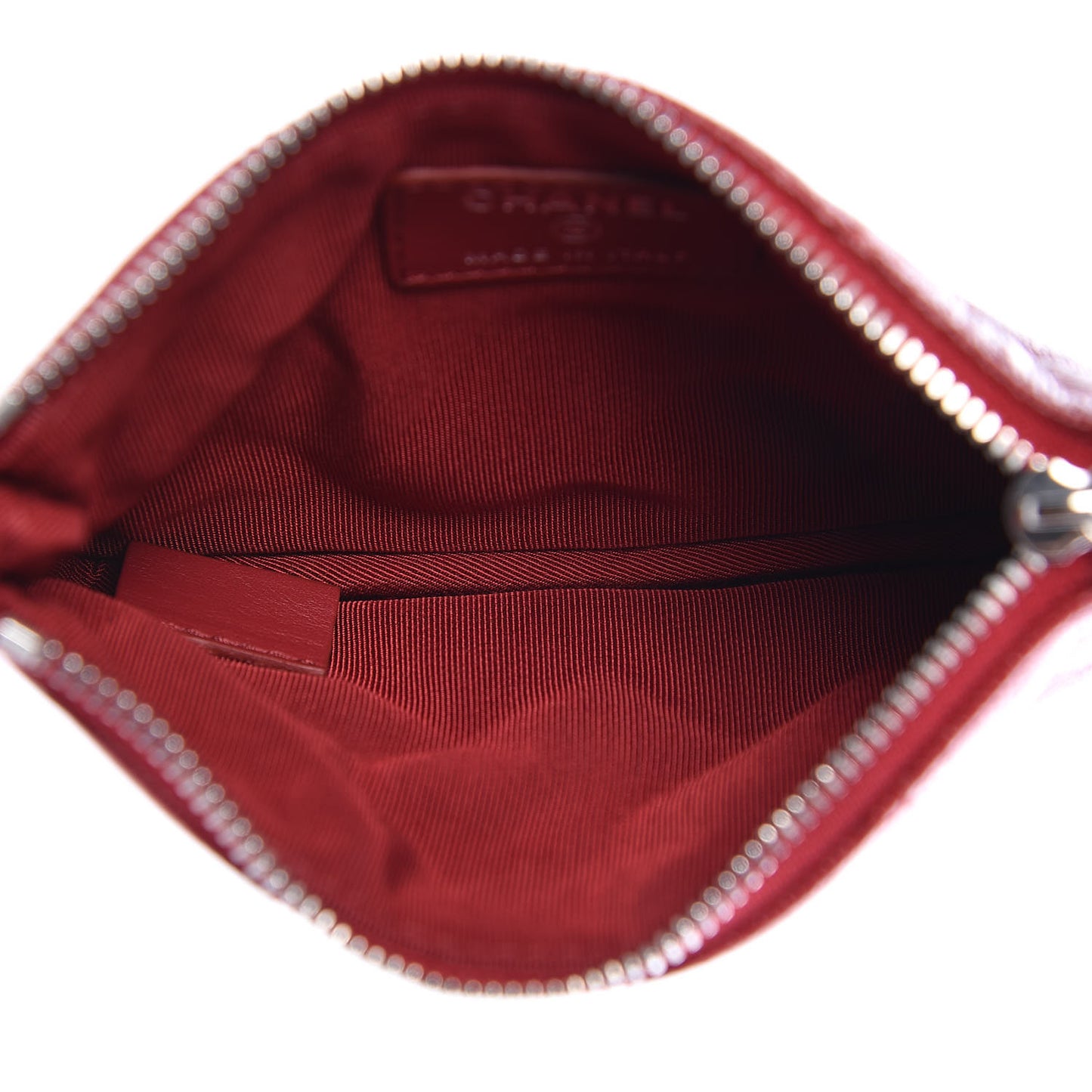 Caviar Quilted Small Cosmetic Case Dark Red