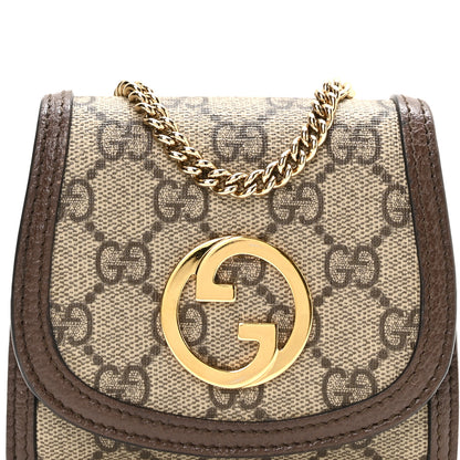 Gucci GG Supreme Monogram Textured Dollar Calfskin Blondie Chain Wallet Beige Ebony New Acero 8 of 11