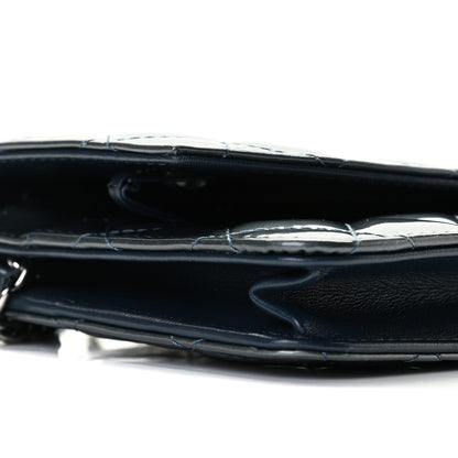 Chanel Patent Quilted Brilliant Wallet On Chain WOC Dark Blue 6 of 8