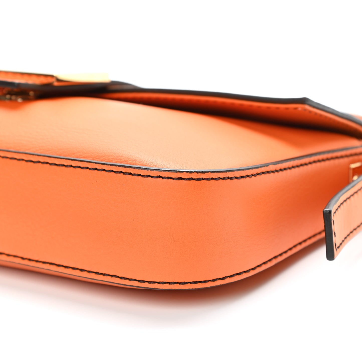 Vitello Flamingo Enamel Interchangeable Strap Baguette Orange Black Tobacco