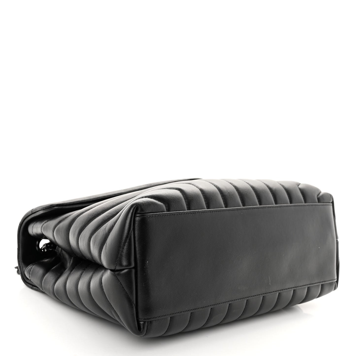 Calfskin Y Quilted Monogram Monochrome Medium Loulou Chain Satchel Black