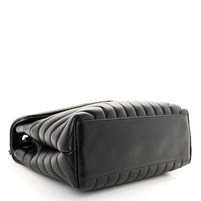 Saint Laurent Calfskin Y Quilted Monogram Monochrome Medium Loulou Chain Satchel Black 4 of 9