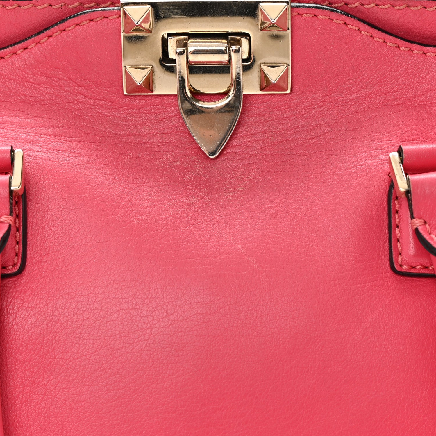 Valentino Garavani Vitello Small Rockstud Double Handle Tote Framboise 23 of 33