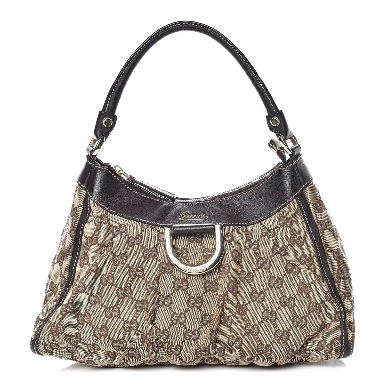 Gucci Monogram Small D Gold Hobo Brown 1 of 20