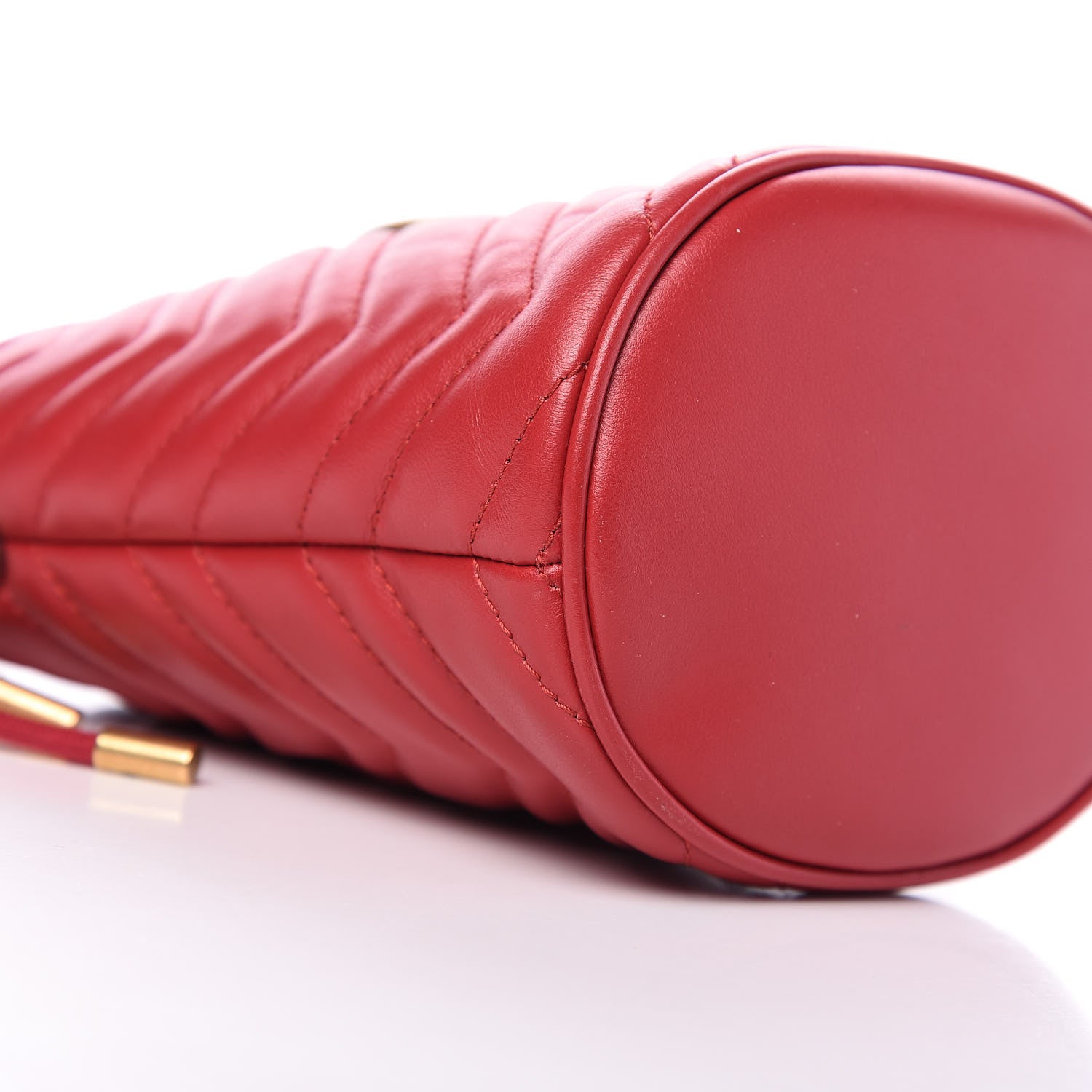 Gucci Calfskin Matelasse Mini GG Marmont 2.0 Bucket Bag Hibiscus Red 7 of 9