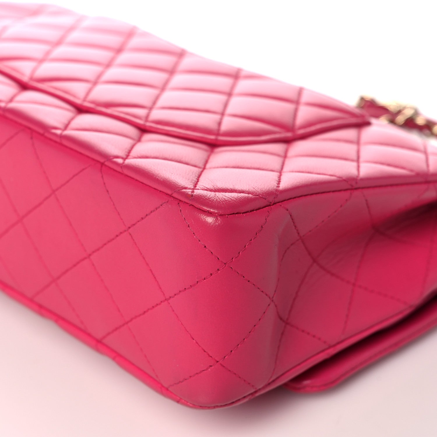 Chanel Lambskin Quilted Medium Double Flap Dark Pink 12 of 21