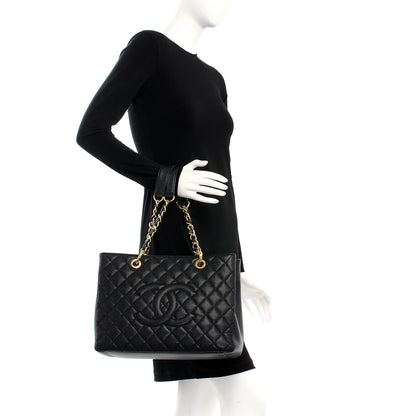 Chanel Caviar Quilted Grand Shopping Tote GST Black 2 of 11