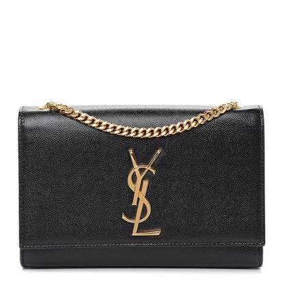 Saint Laurent Grain De Poudre Small Monogram Kate Satchel Black 1 of 9