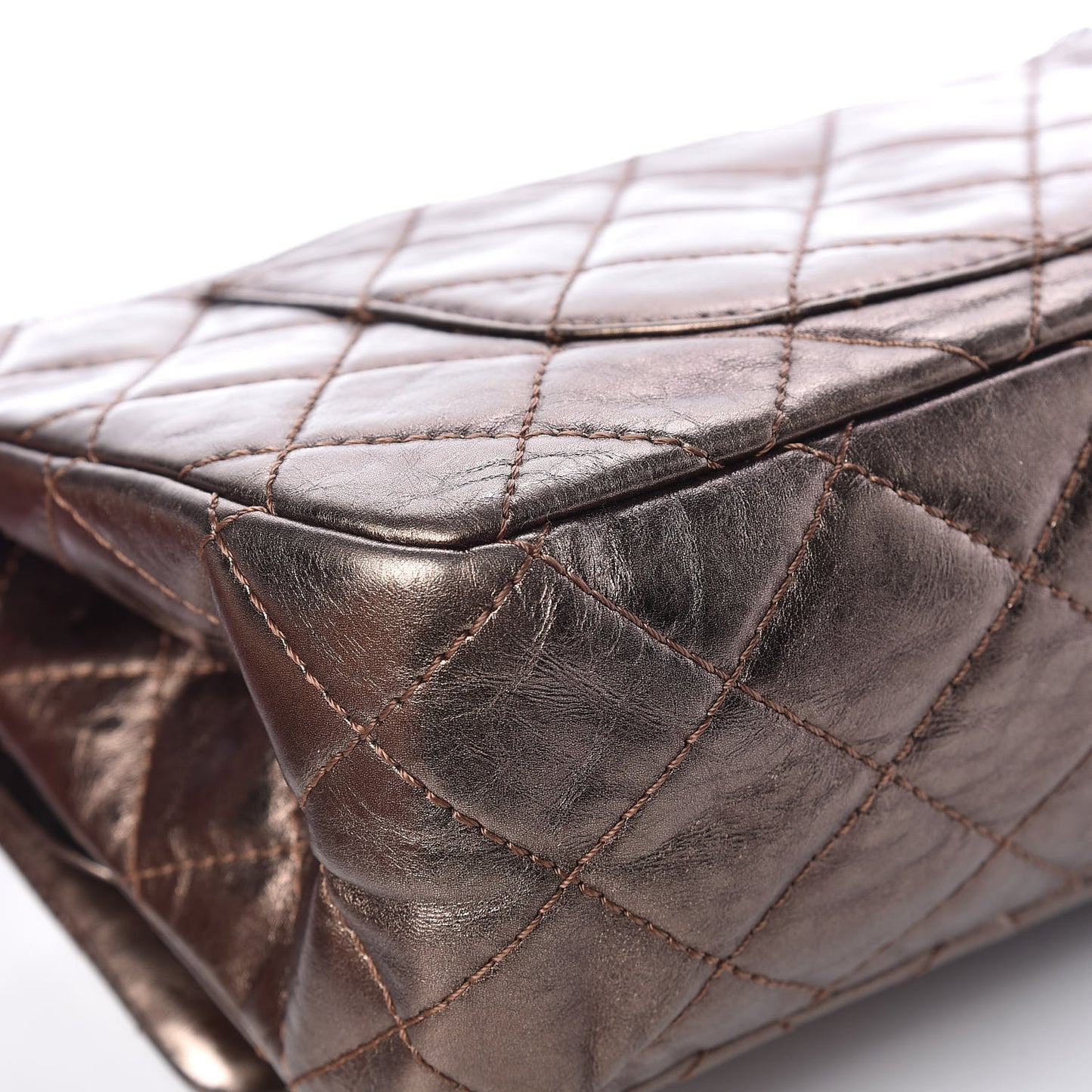 Metallic Aged Calfskin Quilted 2.55 Reissue 227 Flap Bronze