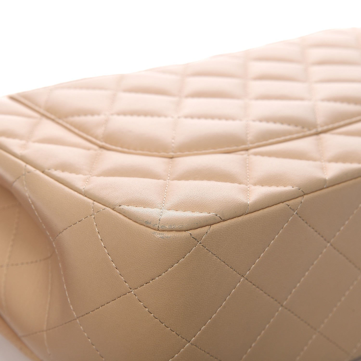 Chanel Lambskin Quilted Jumbo Double Flap Beige Clair 11 of 15