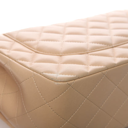 Chanel Lambskin Quilted Jumbo Double Flap Beige Clair 11 of 15