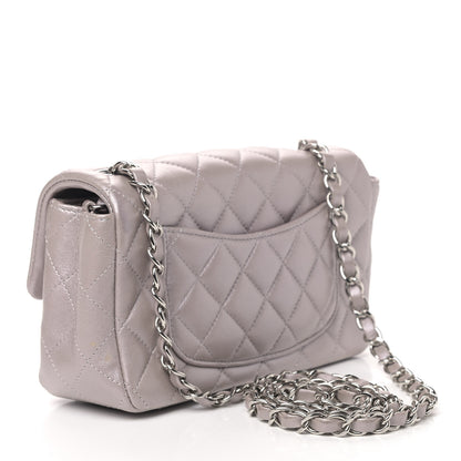 Chanel Metallic Lambskin Quilted Mini Rectangular Flap Silver 2 of 7
