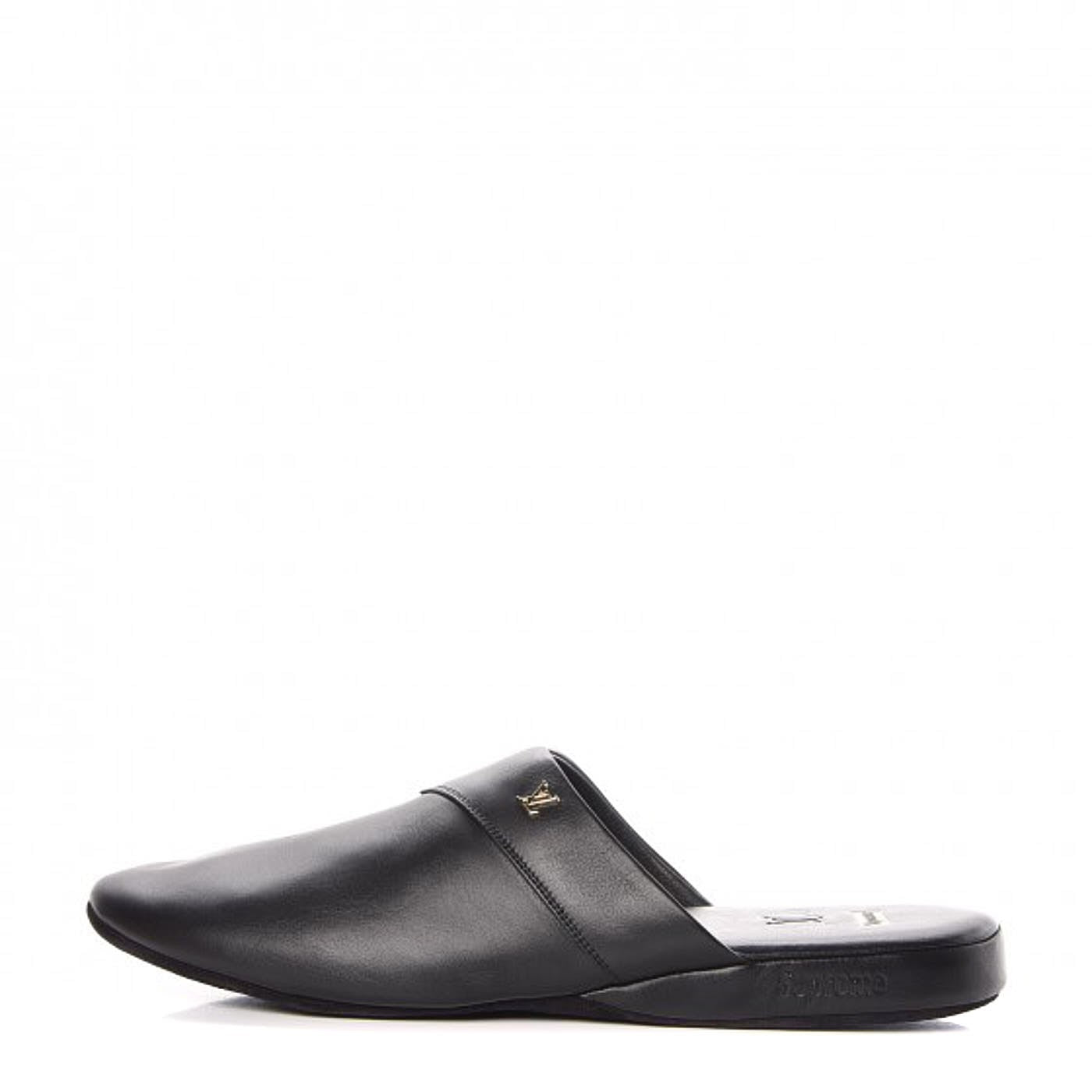 Louis Vuitton X SUPREME Lambskin Mens Hugh Slippers 7 Black 1 of 11